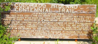 Colorado Midland Railroad placard.
